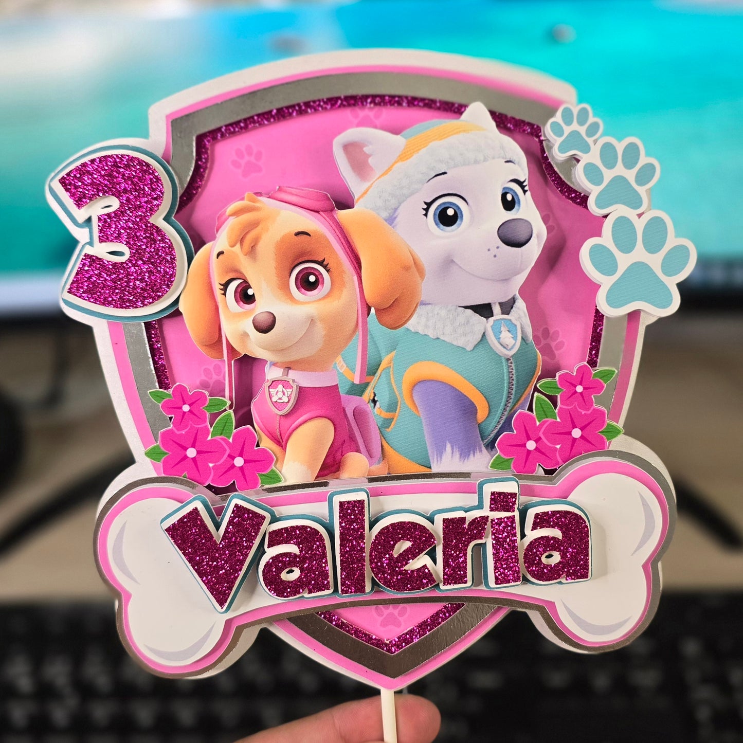 Topper de Paw Patrol de niña para Tarta de Cumpleaños – Adorno de Pastel Infantil, Decoración Fiesta Patrulla Canina