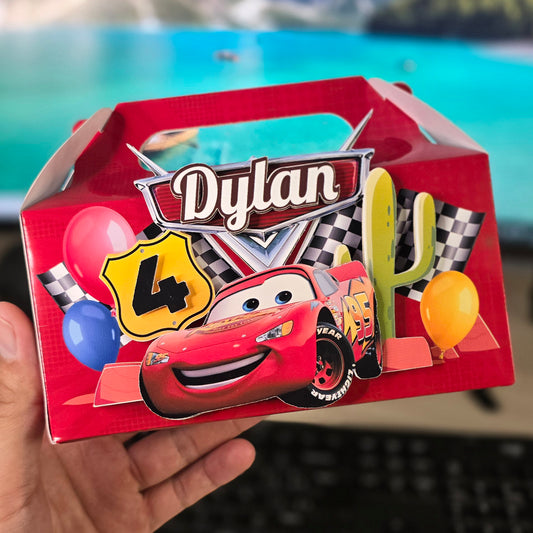 Caja de Dulces Temática de Cars Rayo Mcqueen para Cumpleaños Infantil