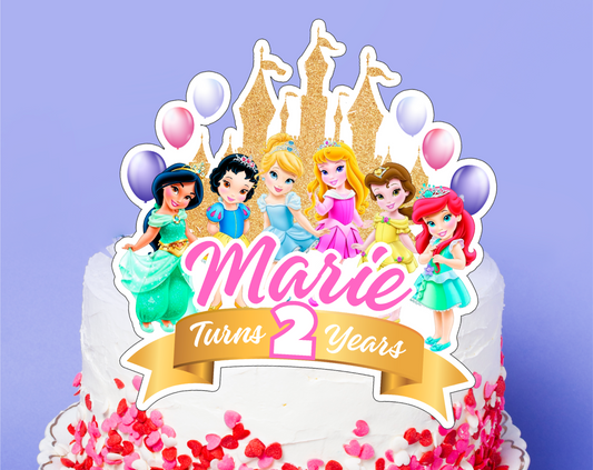 Disney Princess Cake Topper - Editable Canva Template | Magical Royal Fairytale Birthday Party Printable 👑✨👸